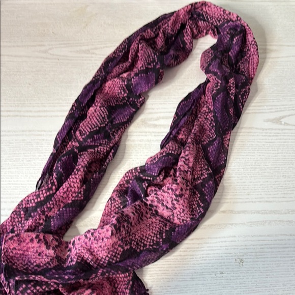 Accessories - Pink and Purple Snake Print Scarf